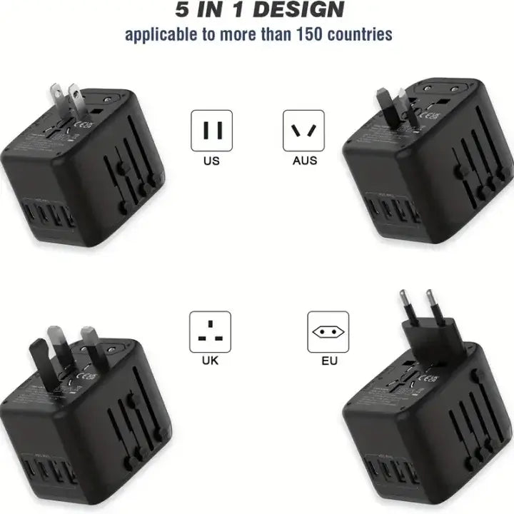 Adaptateur de Voyage Universel 2025 – USB Type-C PD sn