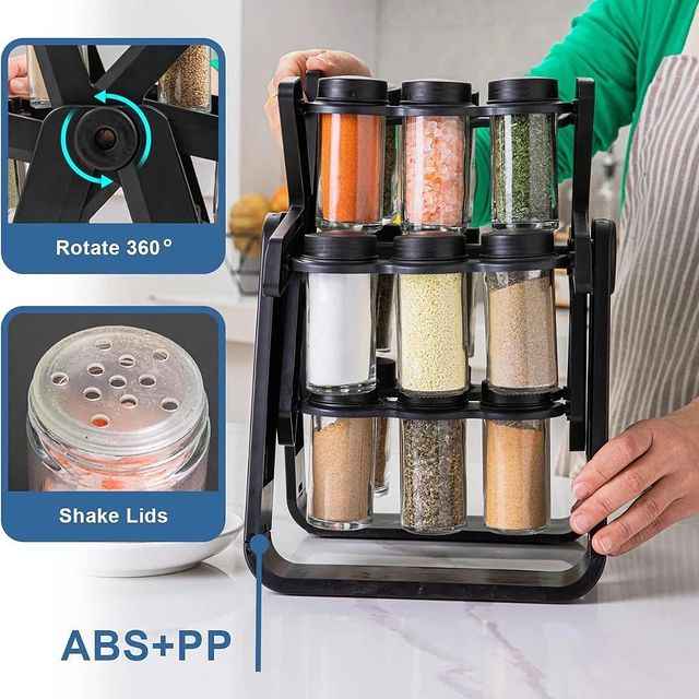 Porte-épices Rotatif à 360° – Ensemble de 18 Pots