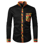 Load image into Gallery viewer, Chemise Traditionnelle Africaine Imprimée à la Cire (Manches Longue)
