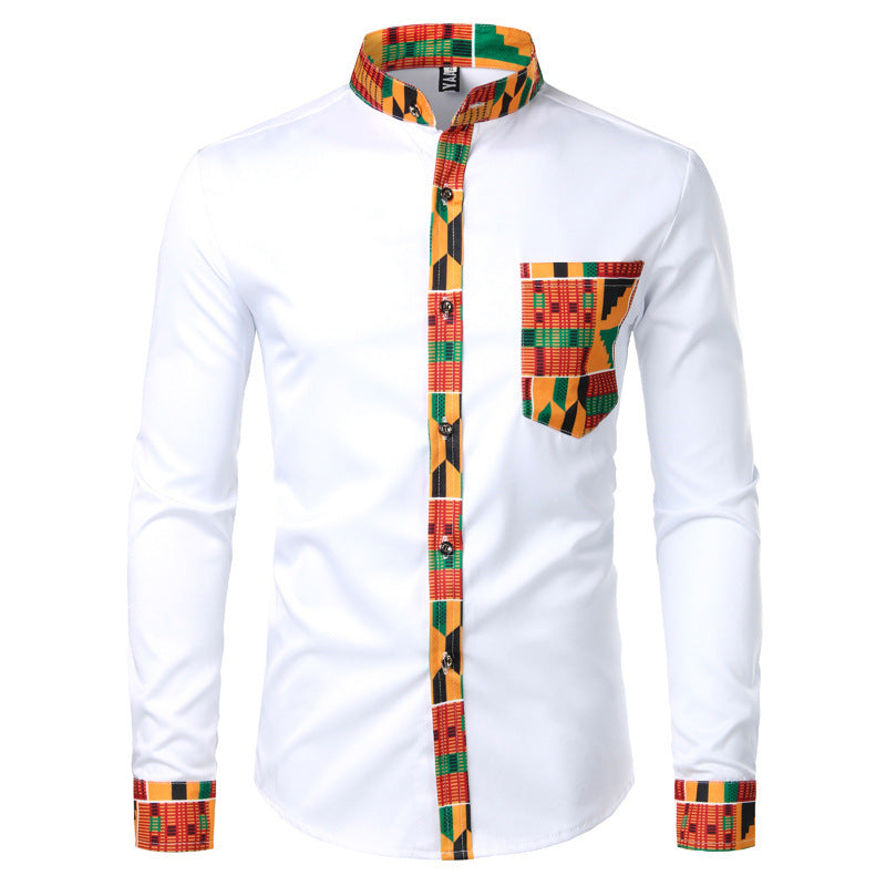Chemise Traditionnelle Africaine Imprimée à la Cire (Manches Longue)