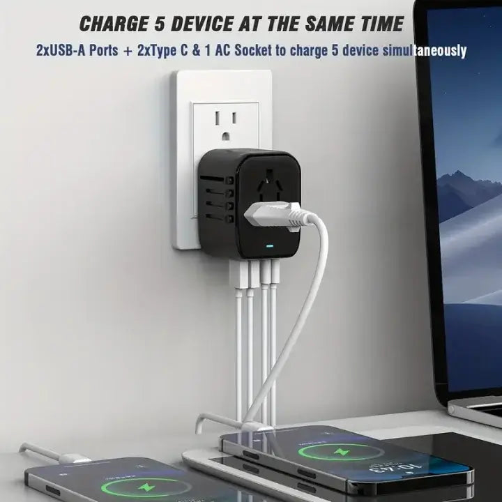 Adaptateur de Voyage Universel 2025 – USB Type-C PD sn