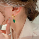 Load image into Gallery viewer, Ensemble de bijoux en acier inoxydable émeraude
